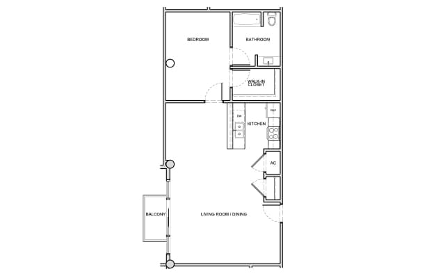 1BR/1BA - Atrium Life