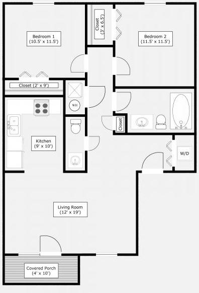 2BR/1.5BA - Cedar Creek Apartments