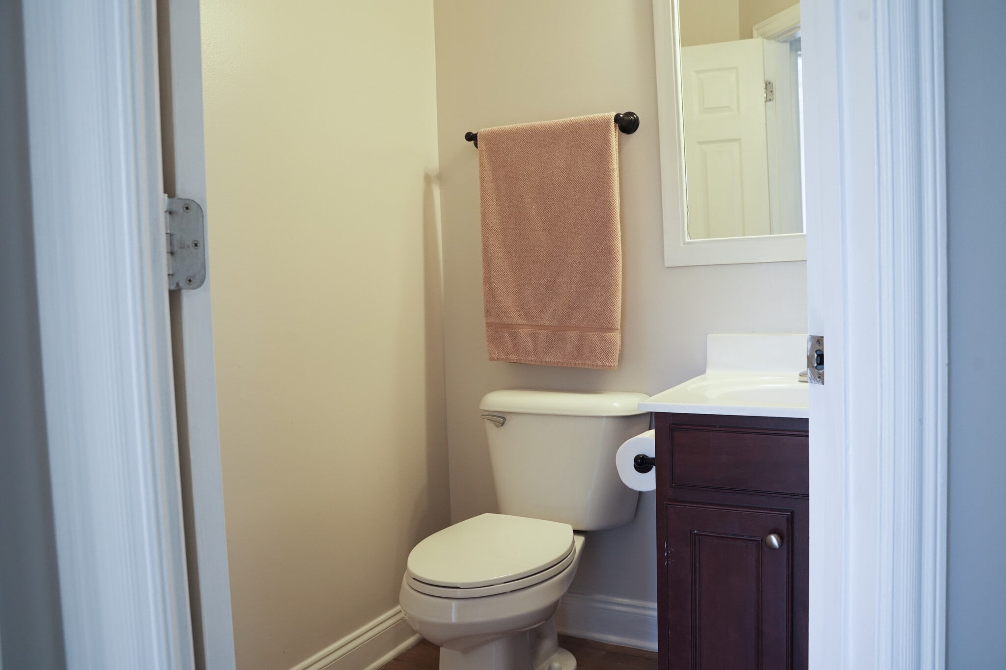 First Floor - Hallway Half Bath next to Primary Bedroom and Laundry Room - 393 Hays Blvd