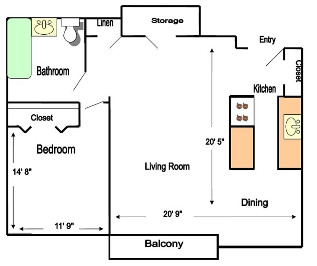 1BR/1BA - Lauren Towers Apartments