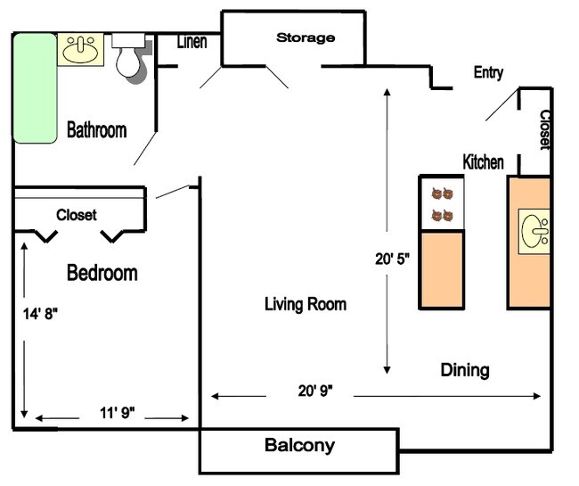 1BR/1BA - Lauren Towers