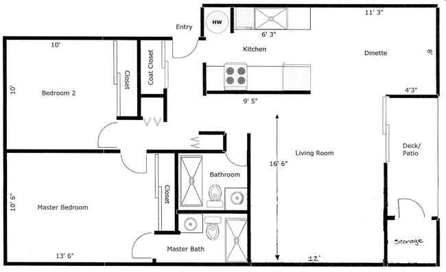 2BR/2BA - Holly Hill Apartments