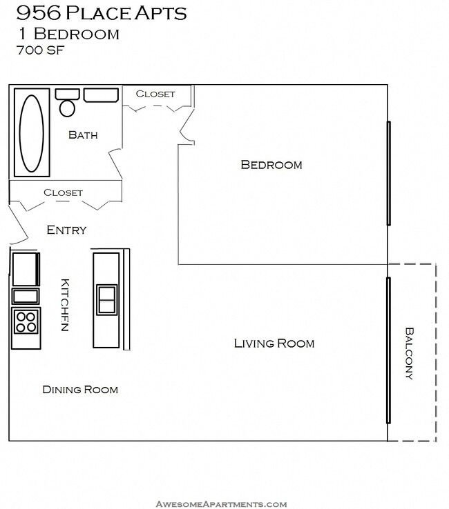 Floorplan - 956 Place Apartments