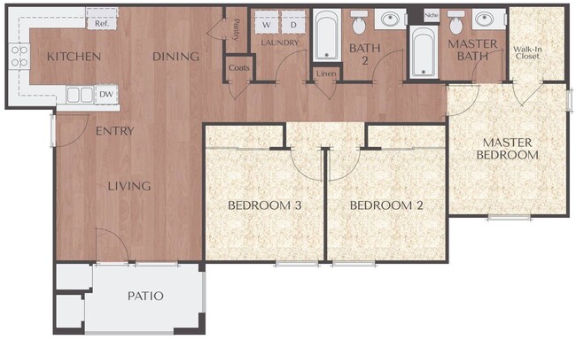 1C | 3X2 | 1124 sq ft - Viano at Riverwalk