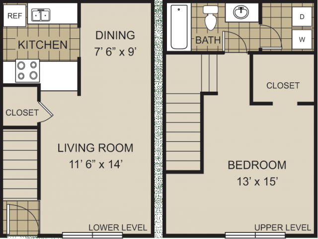 1/1 Floor Plan - Redwine Creek