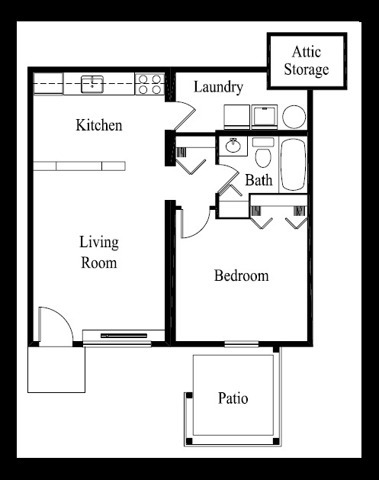 1 Bed 1 Bath 650sqf - Oakwood Village