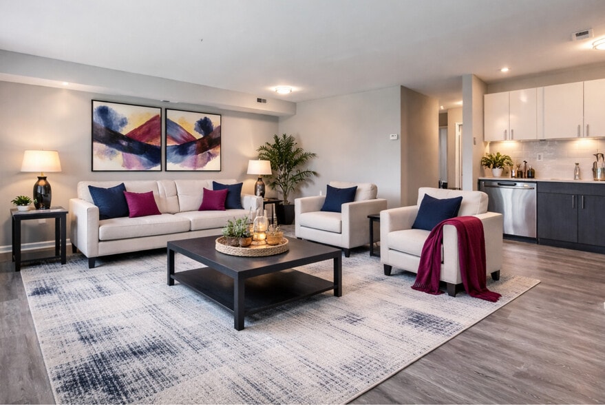 Livingroom - The Crossings at Neshaminy Apartments