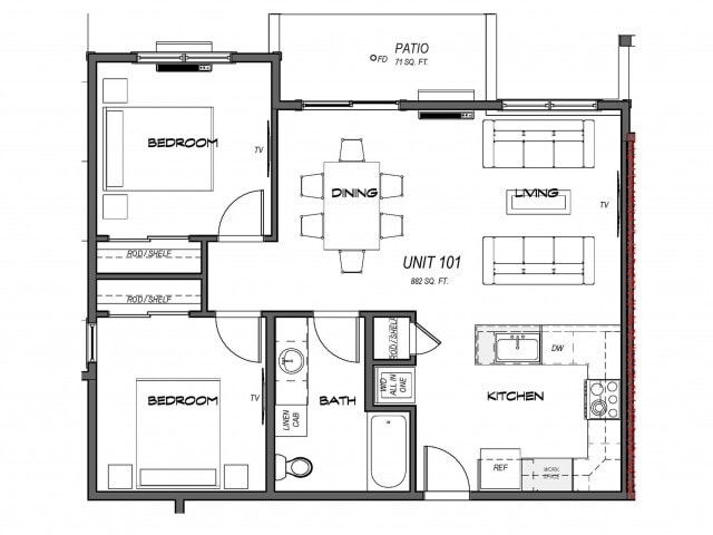 2 Bedroom ADA - Skyles Apartments