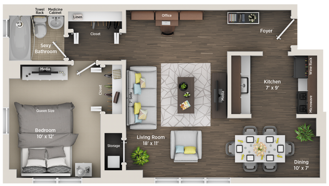 Floorplan - Plaza Club City Apartments