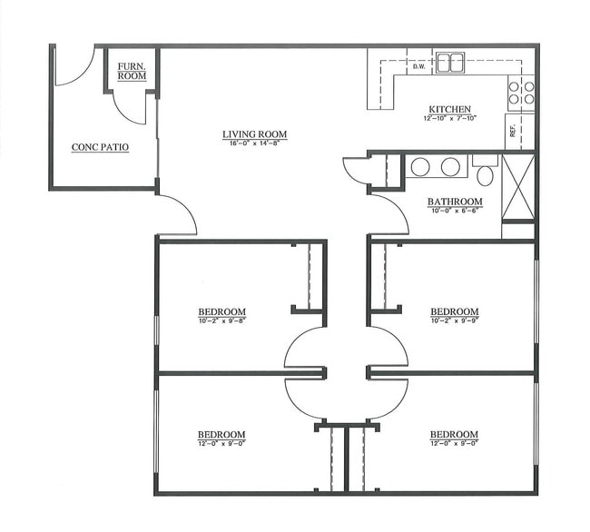 4BR, 1BA - Unit 4 - Treehouse West Apartments II