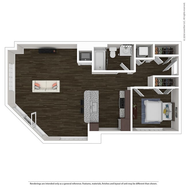 1x1 Corner Floorplan - Overlook at Notre Dame