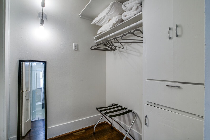 Large walk in closet with built in storage. - 600 N Montclair Ave