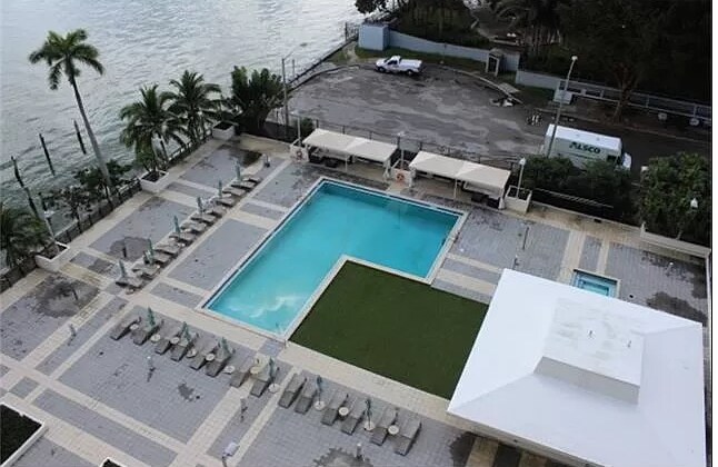 Balcony to Biscayne Bay and pool area - 600 NE 36th St
