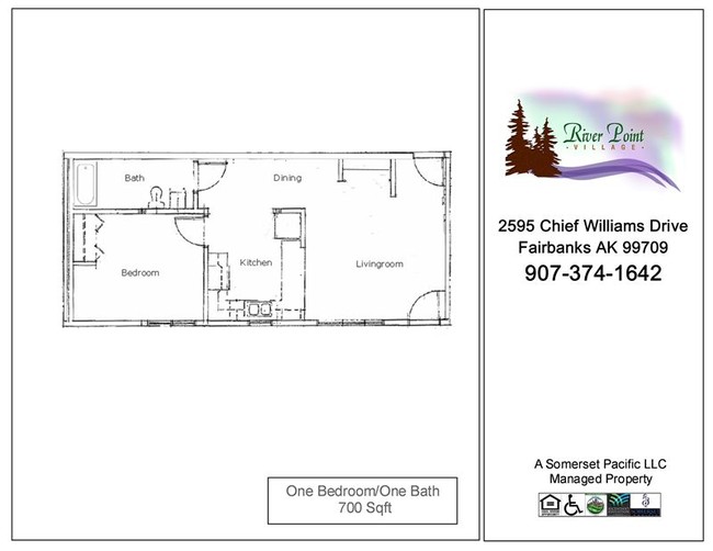 RVPT-One Bedroom FP - River Point Village Apartments