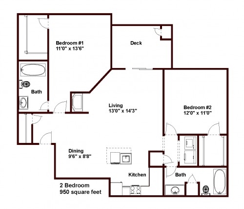 2BR/2BA Deluxe - Walden Court Apartments