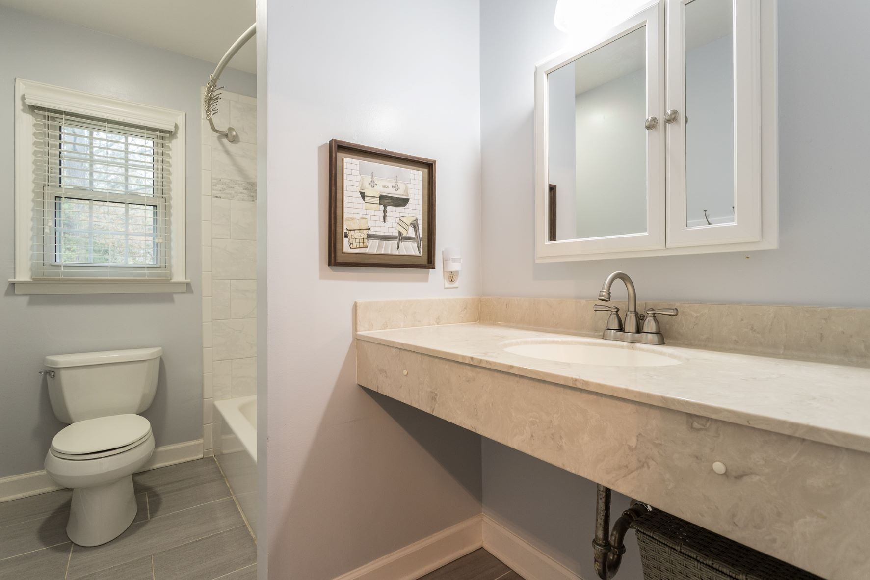 Newly renovated upstairs bathroom. - 419 Sharon Rd