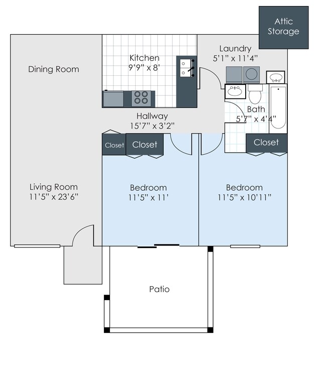 2BR/1BA - Ridgewood Apartments