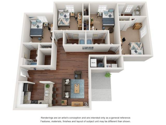 Super Deluxe 4 Bedroom - Student Quarters Johnson City | Student Housing