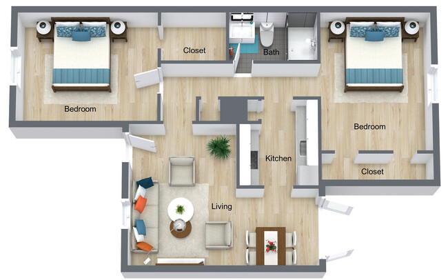 Floorplan - The Oaks At Moritz Apartments