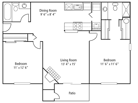2BR/2BA - Ballinger Commons Apartments