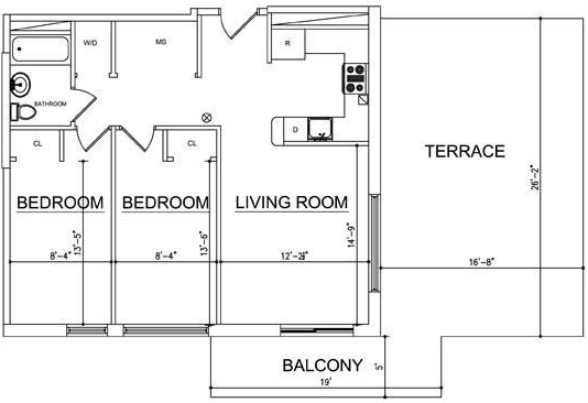 2BR/1BA - Ocean Blue