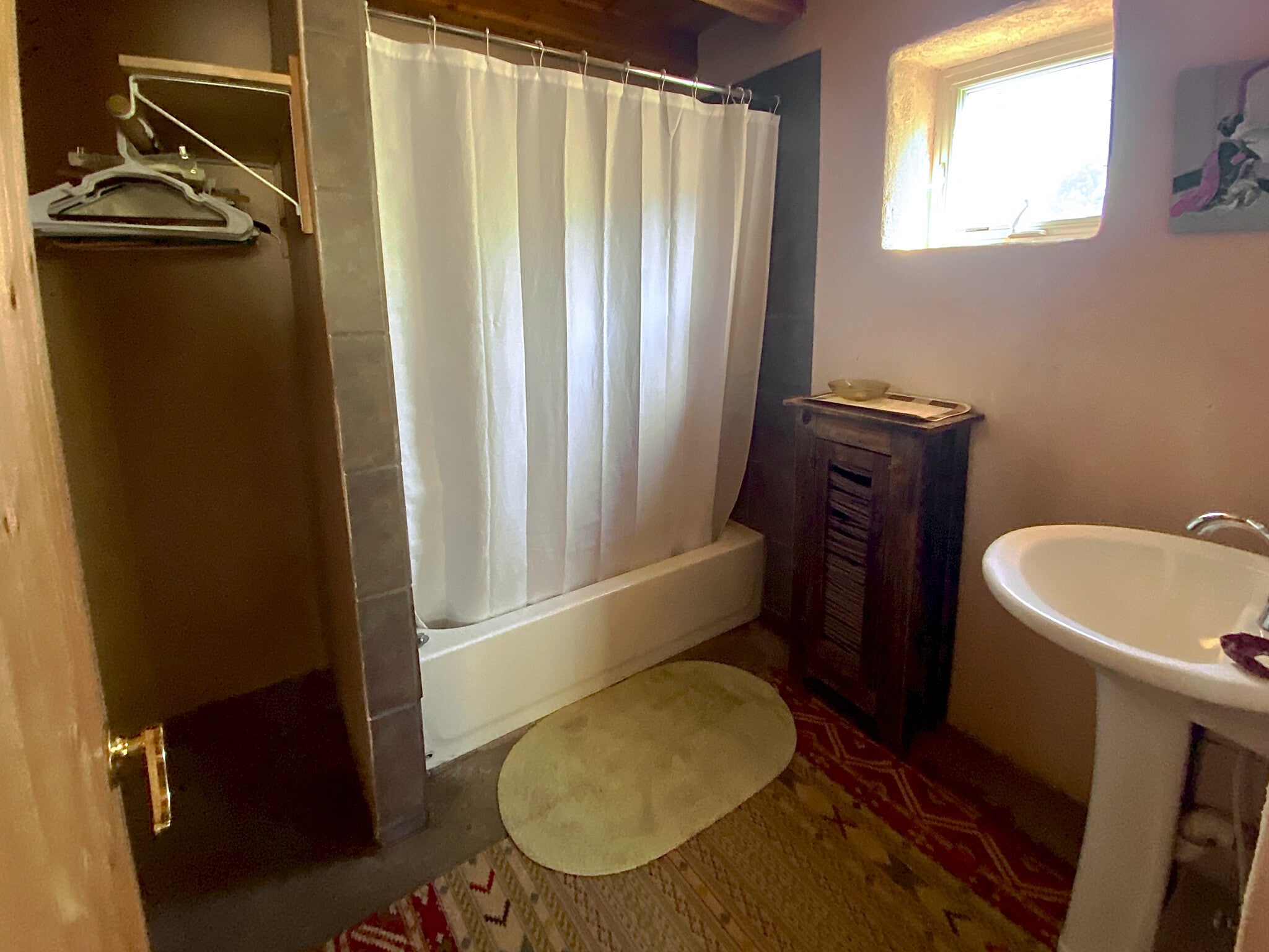 Bathroom with Shower and Washing Machine - 223 A Victor Ct