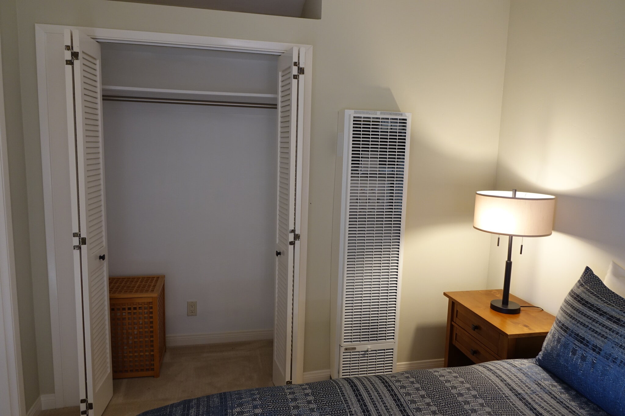 Bedroom has a reach-in closet and wall heater - 2620 Tallant Rd