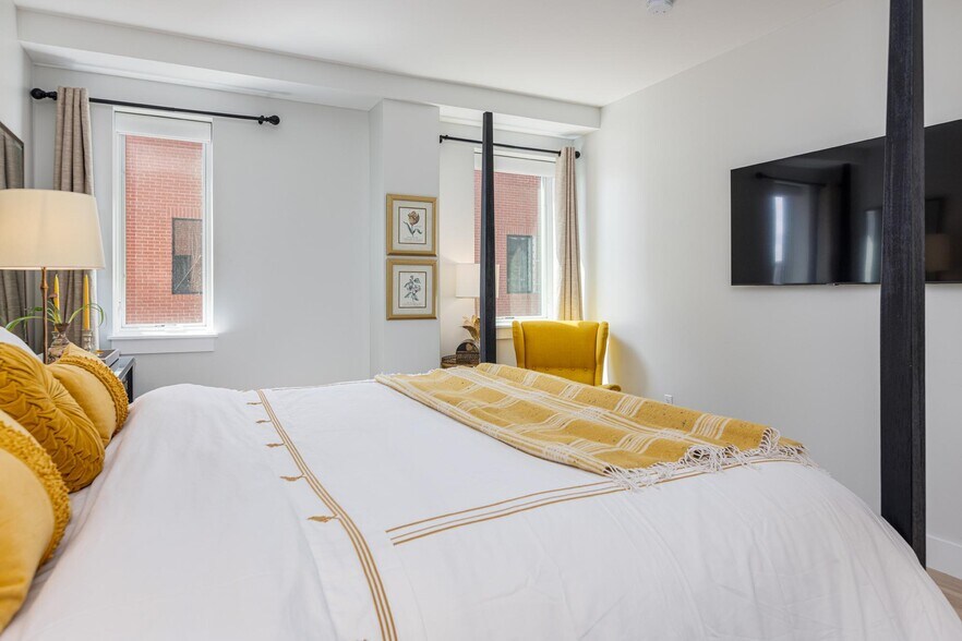 Blackout electronic shades and blackout curtains. - 383 Commercial St