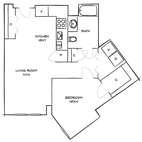 with Full-Size Washer and Dryer - One Canal