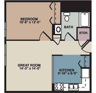 1 Bedroom - Woodcrest Manor Senior Apartments