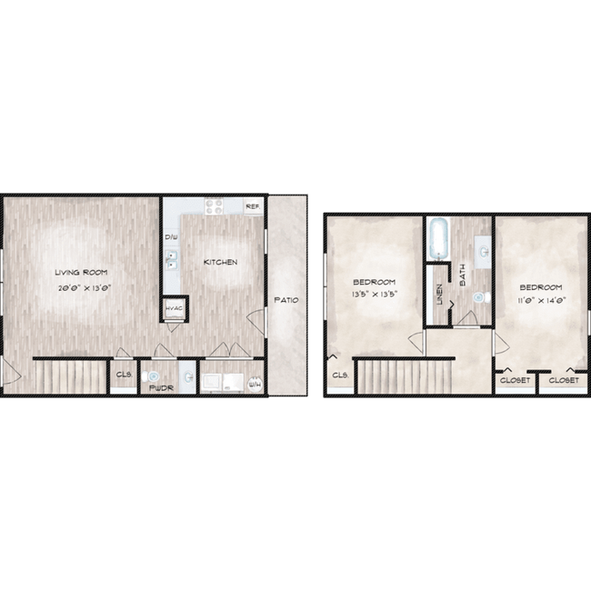 2x2_Dogwood_Classic_1179_SqFt_FP_130331.png - Belmont Heights Apartments & Townhomes