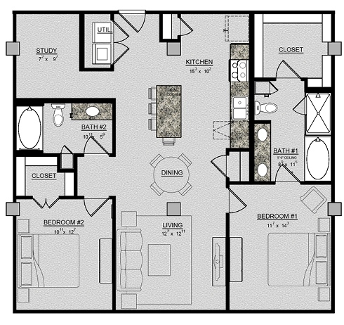 Floorplan - Magnolia Lofts on Vickery