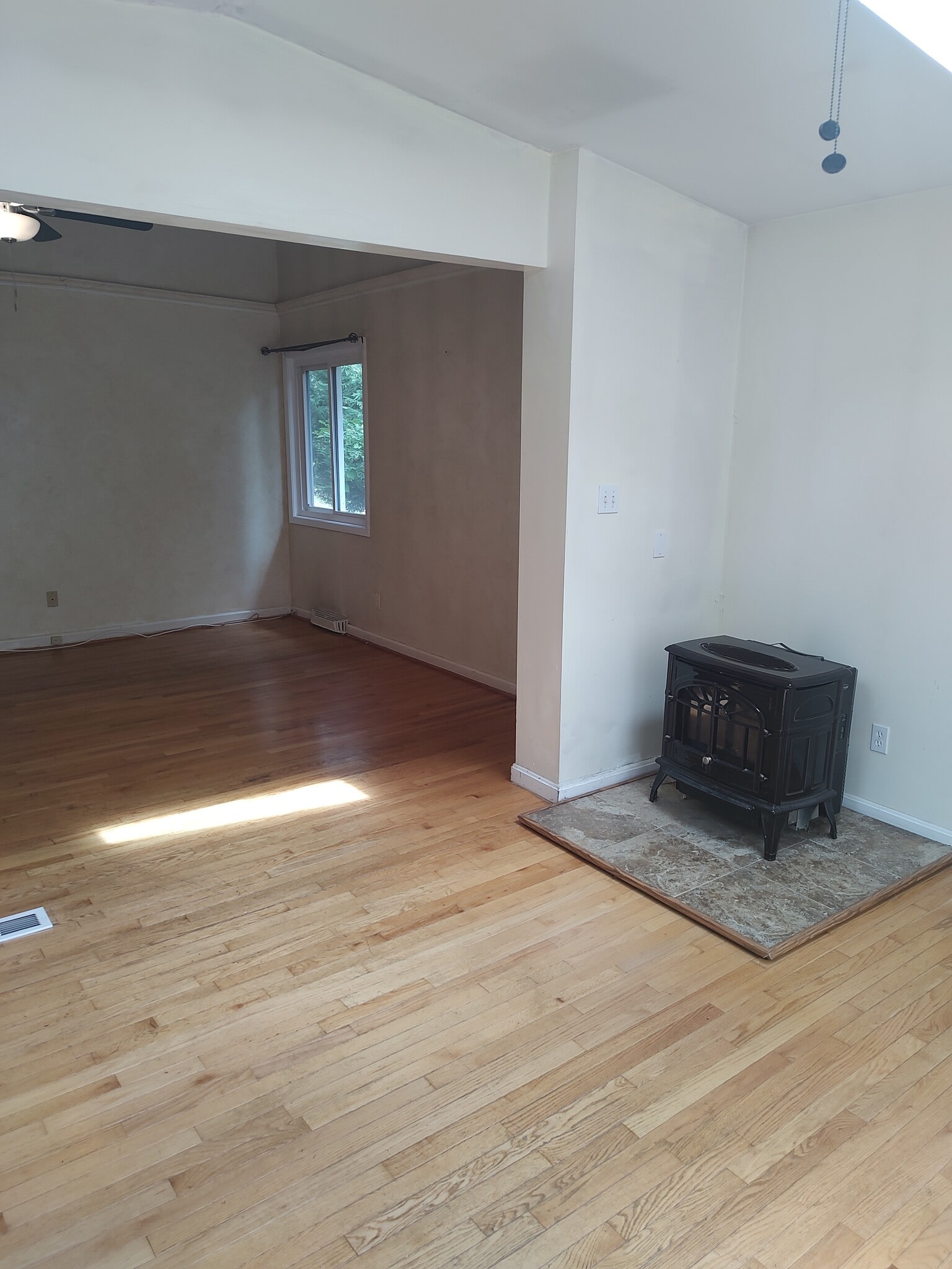 Pellet stove in primary bedroom - 6208 Ivymount Rd