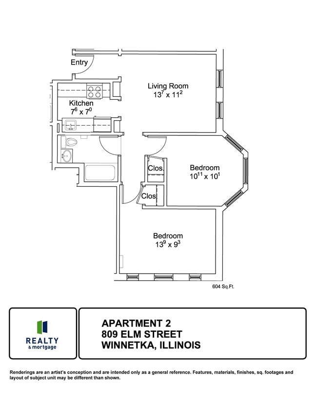 #2 Floor Plan - 805-09 W. Elm St.