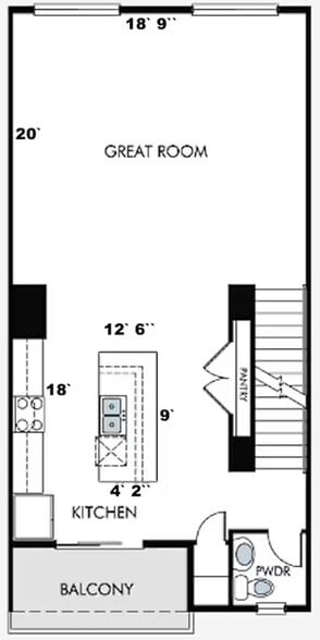 Kitchen, living room - 13735 Del Corso Way
