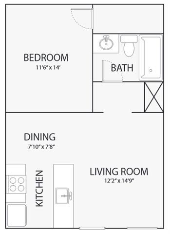 1BR/1BA - Penthouse