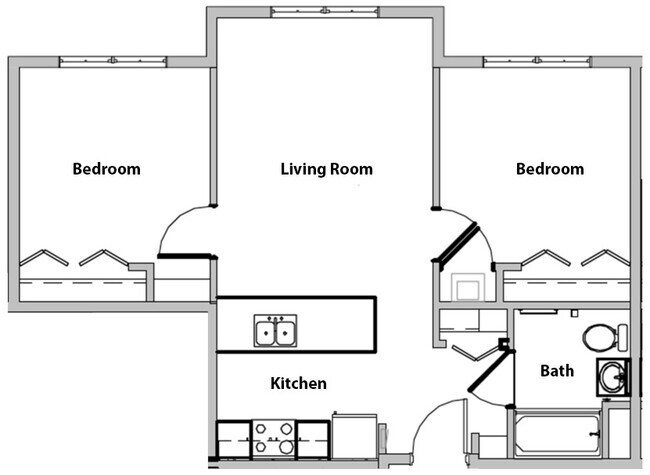 Two Bedroom Floorplan - Bridger Peaks