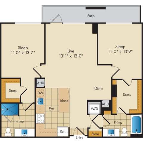 Floorplan - Flats 130 at Constitution Square