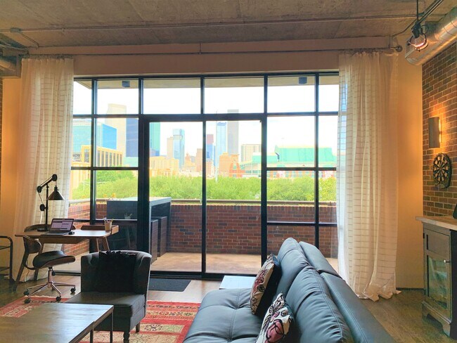 View of downtown from living room - 505 Bastrop St
