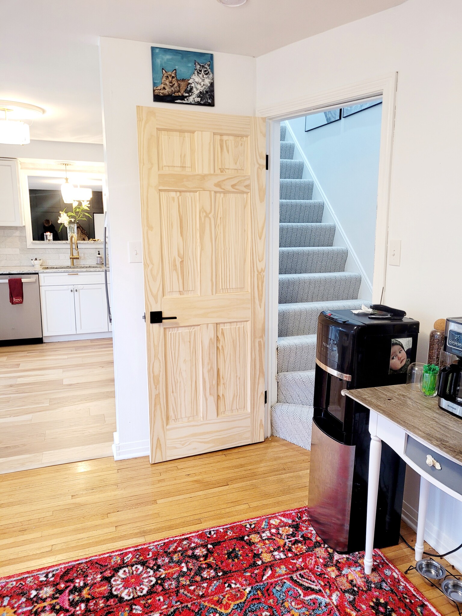 stairway to bedroom #3 and office off of the dining space - 1100 Orchard Park Rd