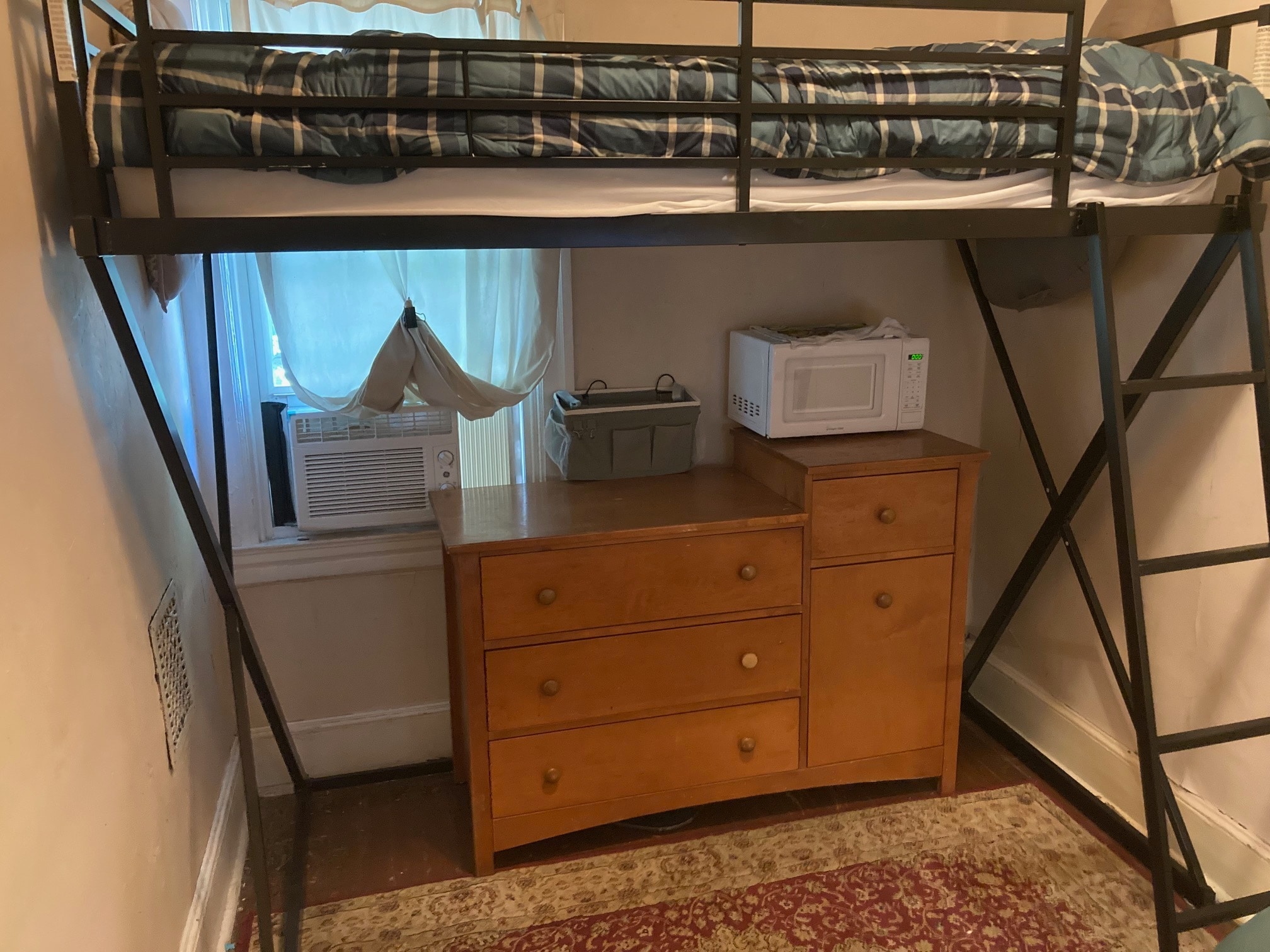 $600 back bedroom, with Microwave and Refrigerator - 209 Park Ter