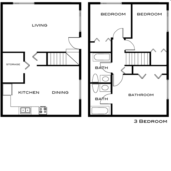 3BR/2BA - Buena Vista Apartments & Townhomes