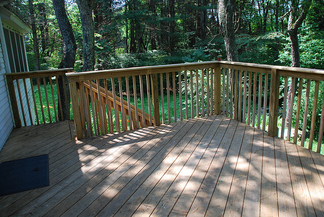 Deck off kitchen - 743 Storrs Rd