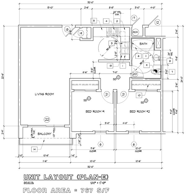 Two Bedroom - Plan E - Miramar Village Apartments