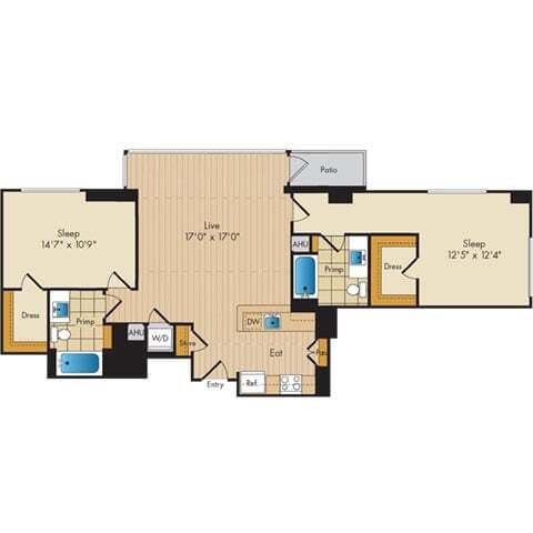 Floorplan - Flats 130 at Constitution Square