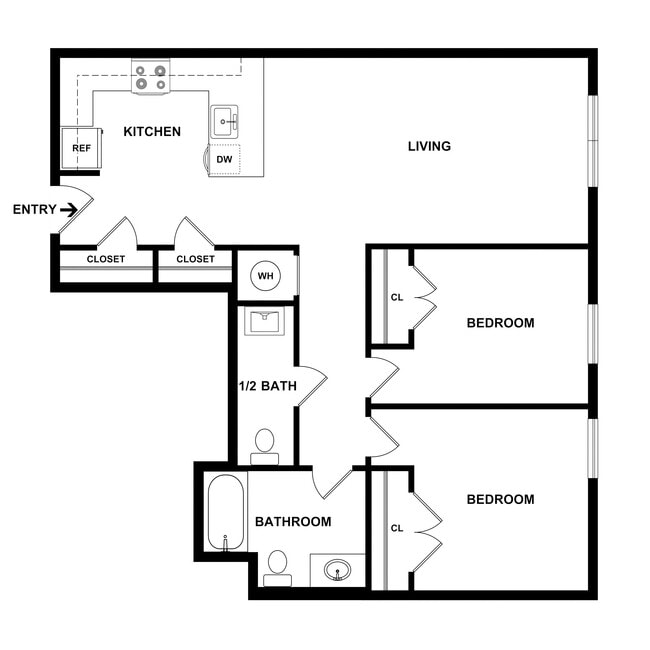 The Springs - 2 Bed, 1.5 Bath, 787 sq. ft. - The Springs Apartments