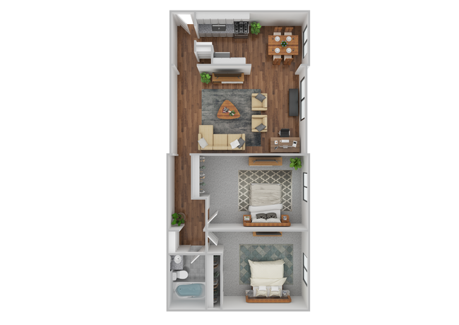 2 Bed Floorplan - Baltic Flatz