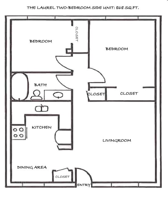 2BR/1BA - The Laurel Apartments