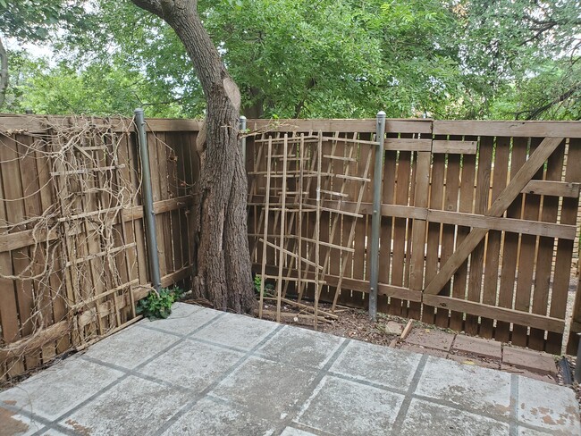 Privacy fence & gate at back porch. - 7122 Wood Hollow Dr