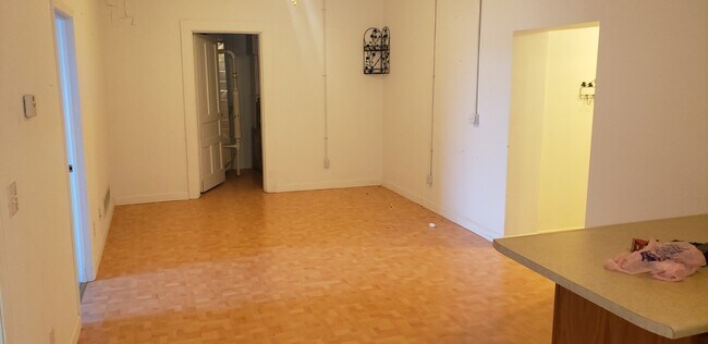 Large family room. Hall on right is entry and hall to bathroom. Storage ahead & bedrooms to left - 326 E Central St
